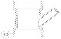 1-1/2" X 1/2" ABS DISHWASHER WYE