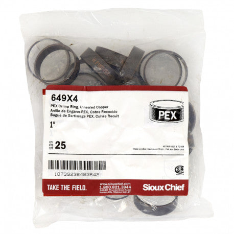 1" PEX Copper Crimp Rings (25/bag)