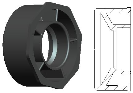 4" X 3" ABS FLUSH BUSHING