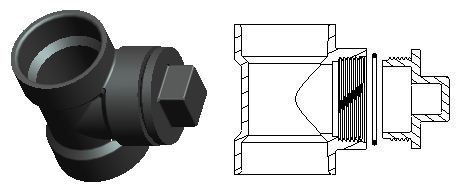 1-1/2" ABS LINE CLEAN OUT TEE